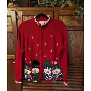 Vintage snowman sweater by Heirloom Collectibles sz Med.  grandma Christmas